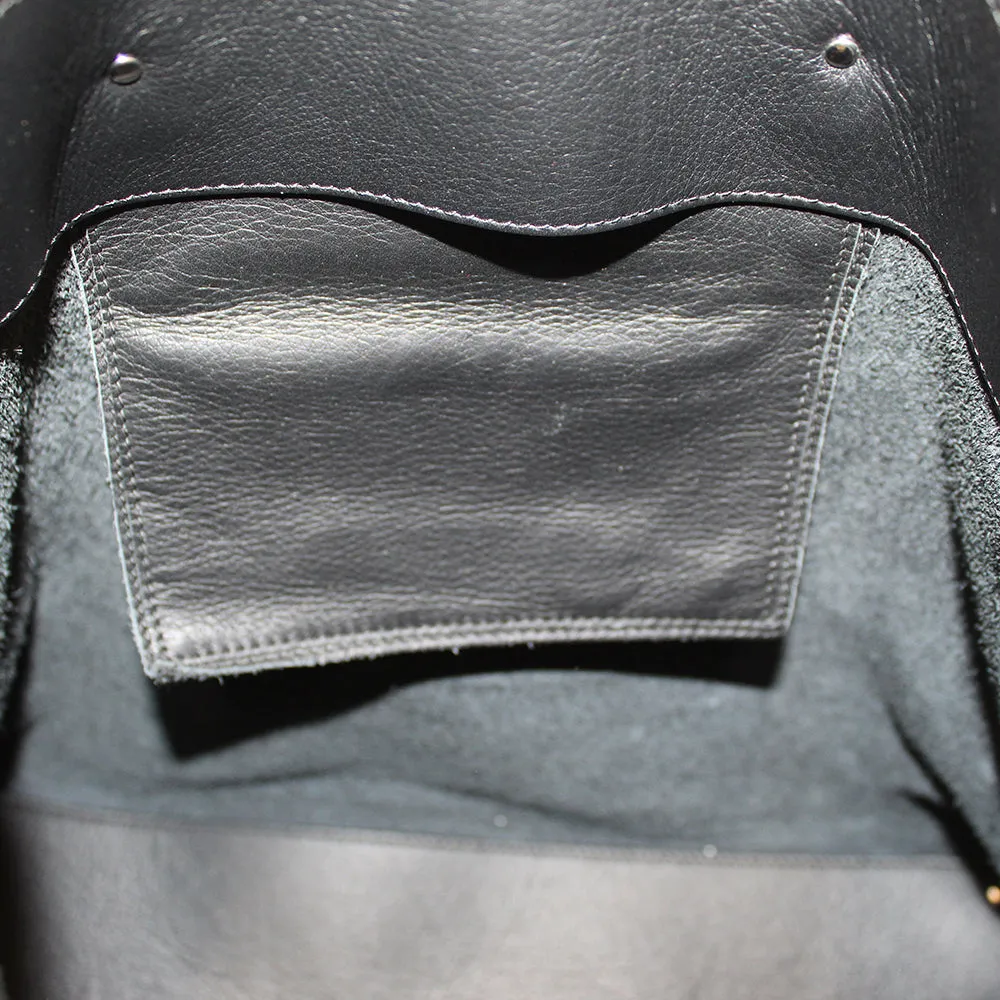 Authentic Balenciaga Black Calfskin Leather Papier Ledger Zip Around Bag