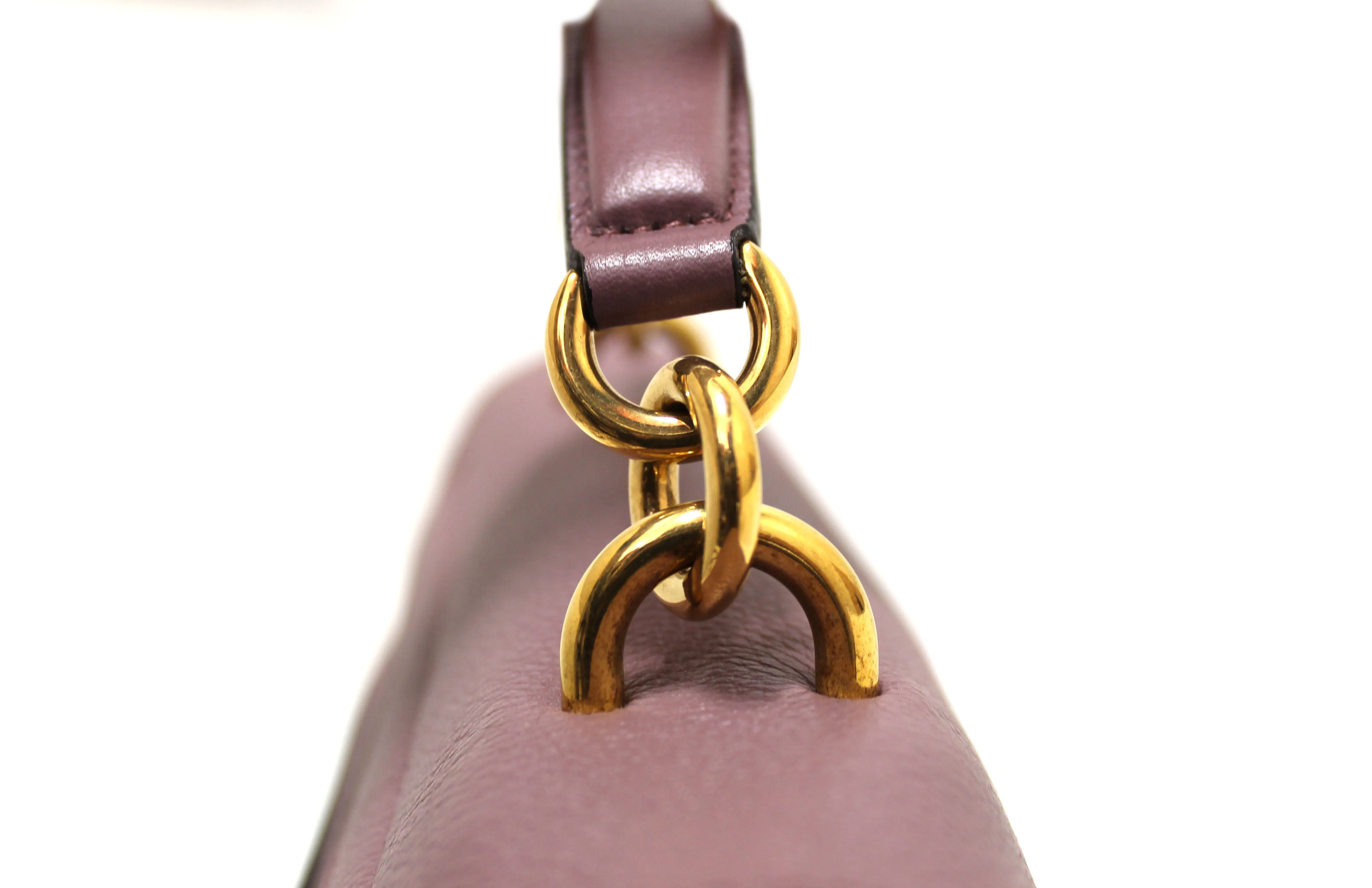 Authentic Salvatore Ferragamo Purple Pebbled Calf Leather Margot Small Top Handle Satchel Bag