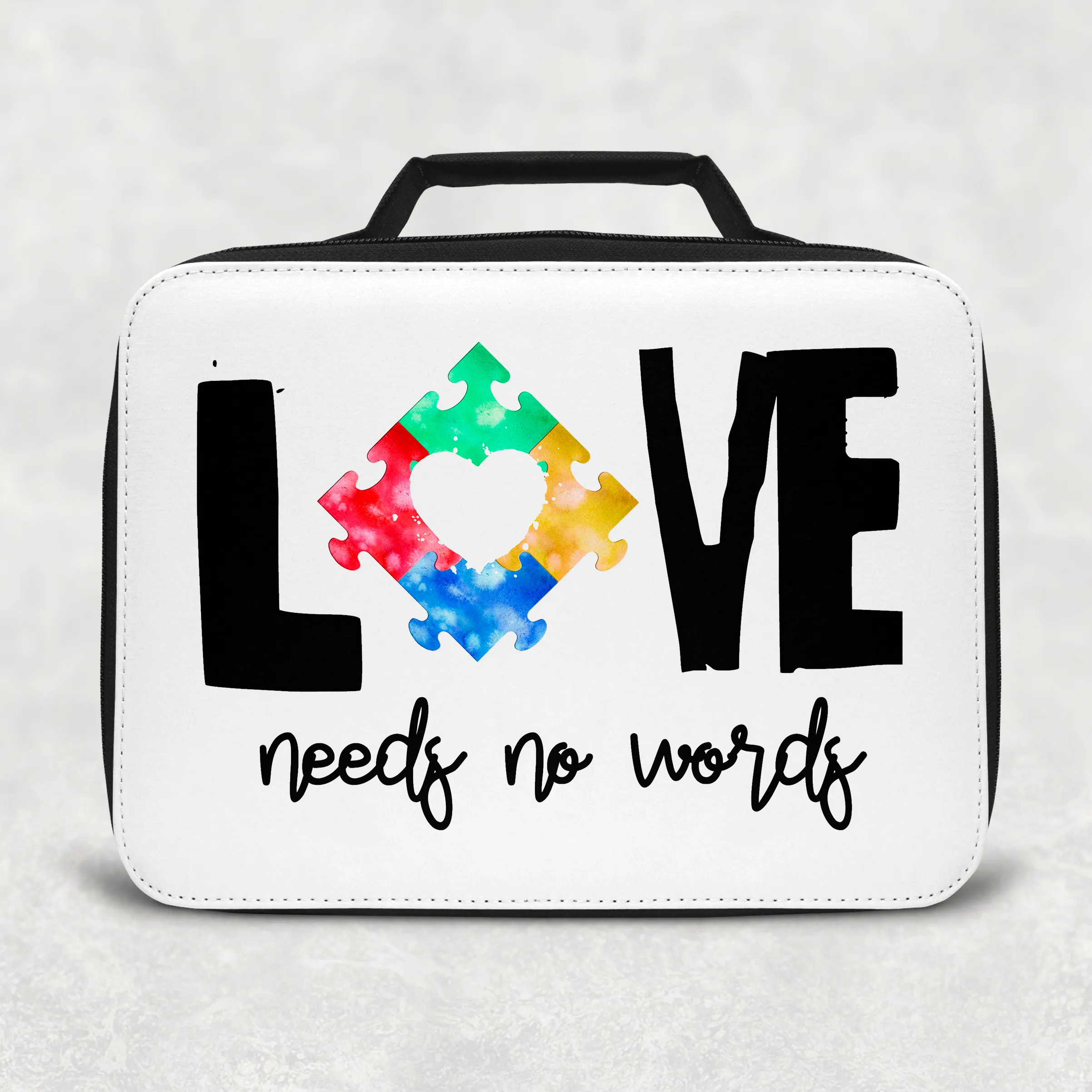 Autism Love Needs No Words Insulated Lunch Bag