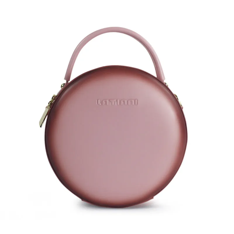 Black Leather Circle Crossbody Bag - Stylish Round Purse