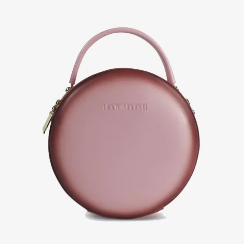 Black Leather Circle Crossbody Bag - Stylish Round Purse
