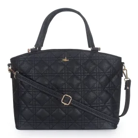 Black Spacious Quilted Hand Bag