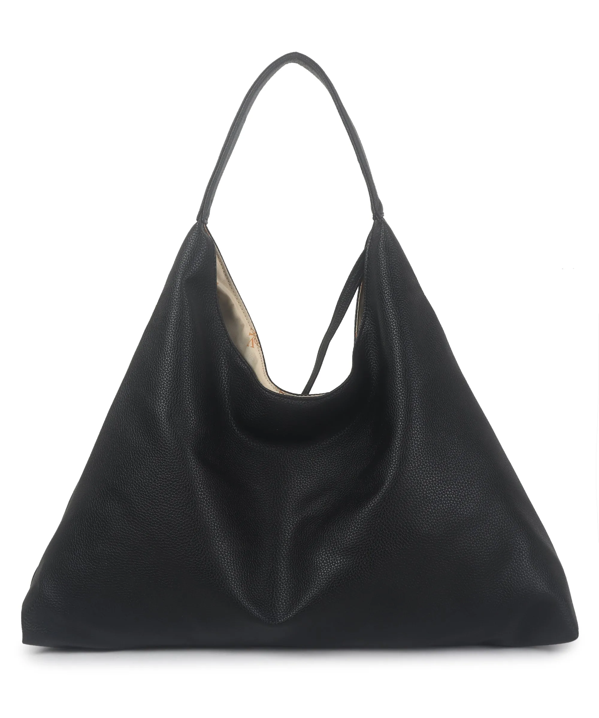 Black Synthetic Leather Handbag Bag With Hanging Pouch For Women