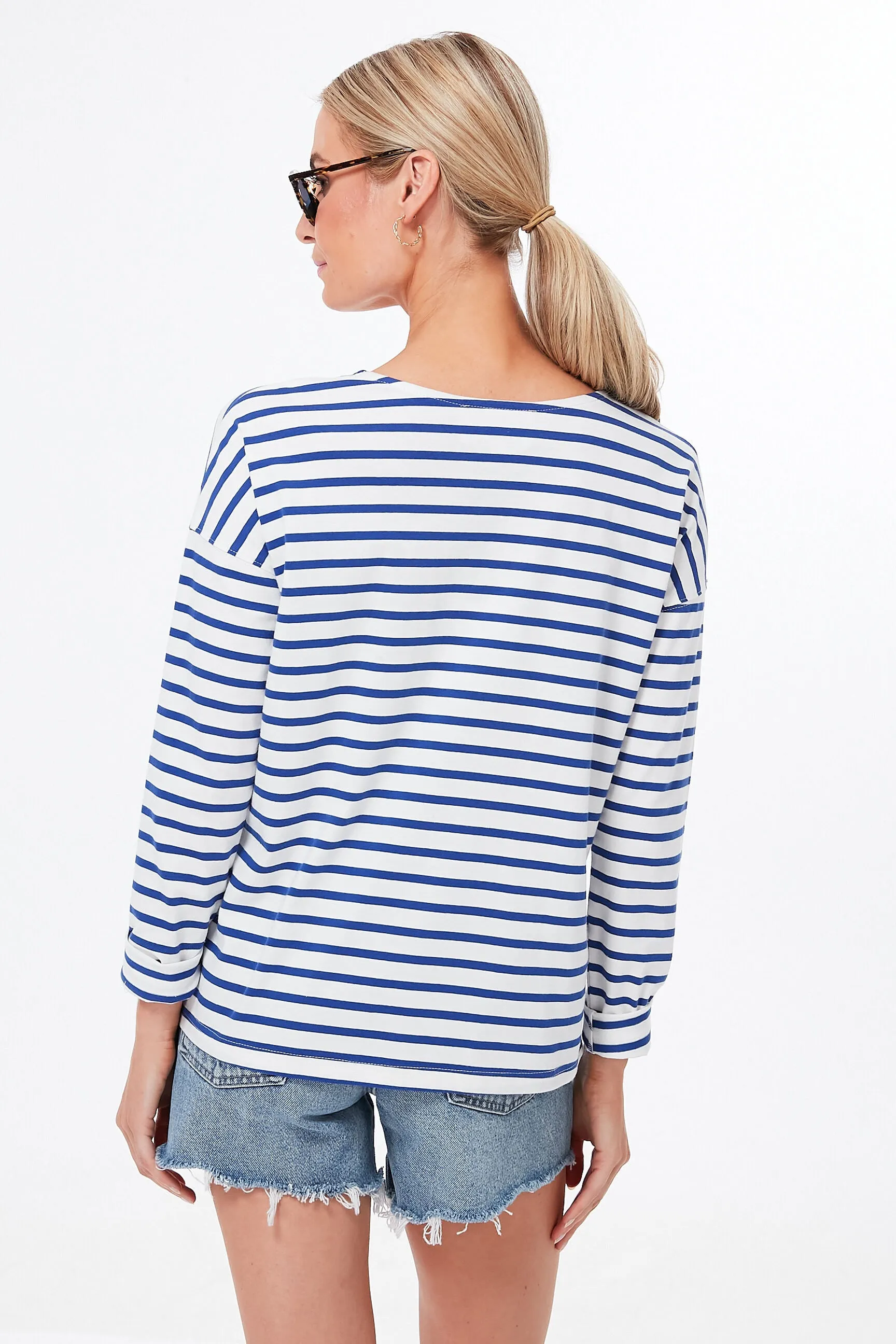 Blue and White Stripe Hayden Tee