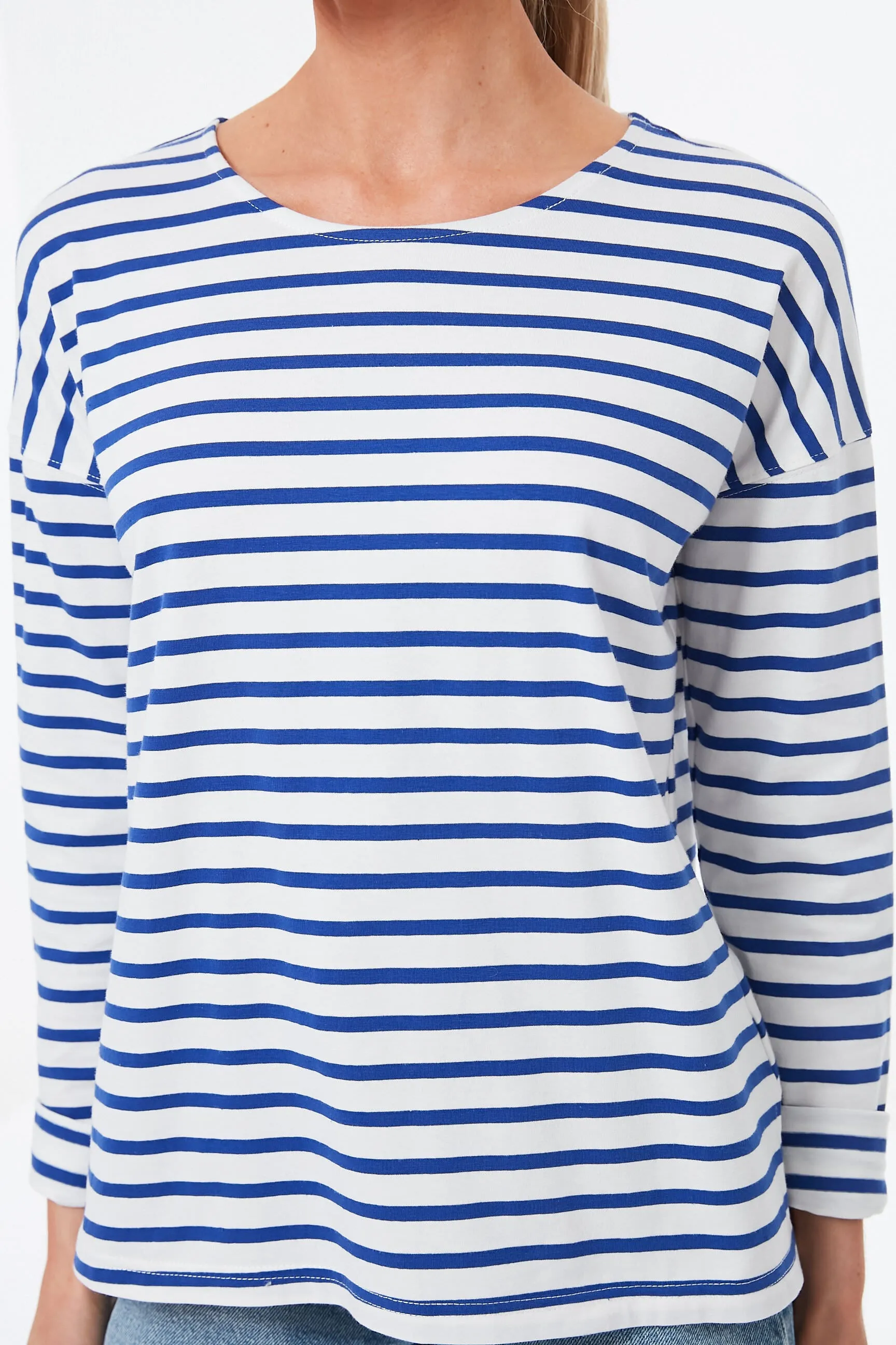 Blue and White Stripe Hayden Tee