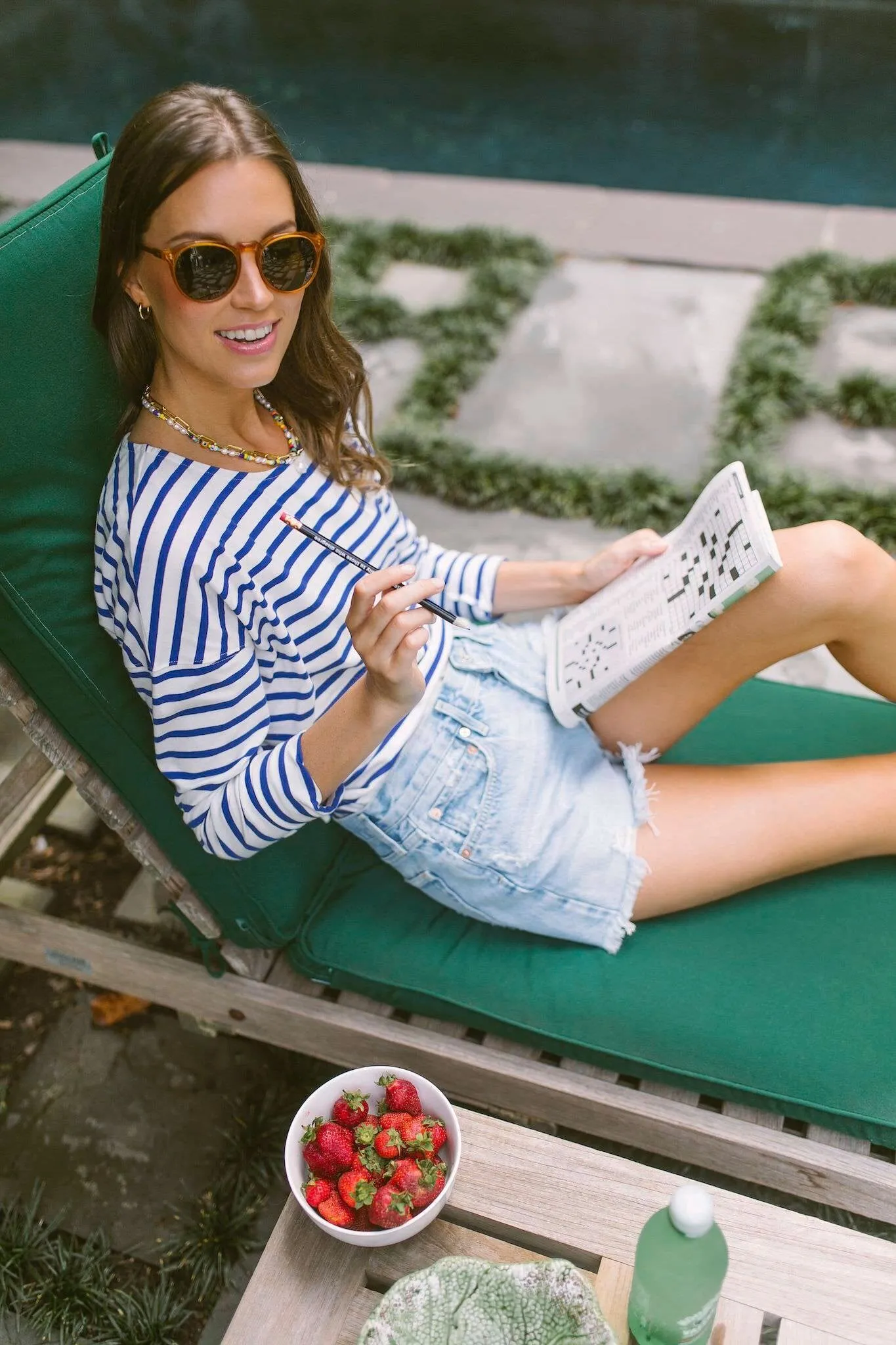 Blue and White Stripe Hayden Tee