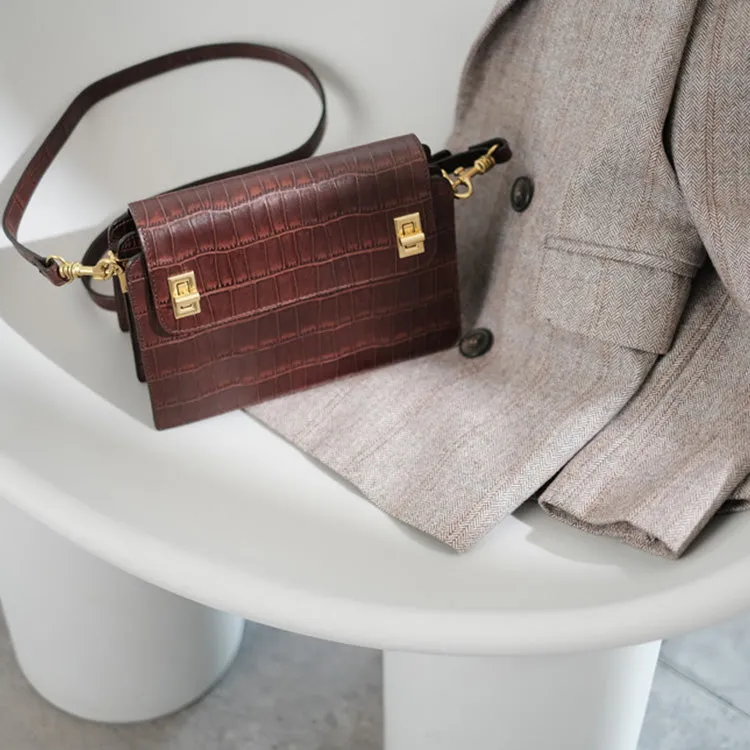 Chic Ladies Brown Leather Crossbody Purse Cross Shoulder Bag