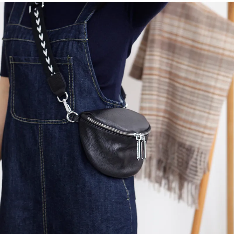 Chic Women's Crossbody Chest Bag Leather Sling Pack For Women