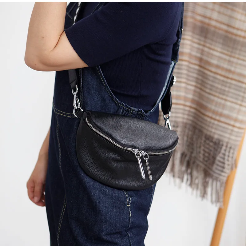 Chic Women's Crossbody Chest Bag Leather Sling Pack For Women