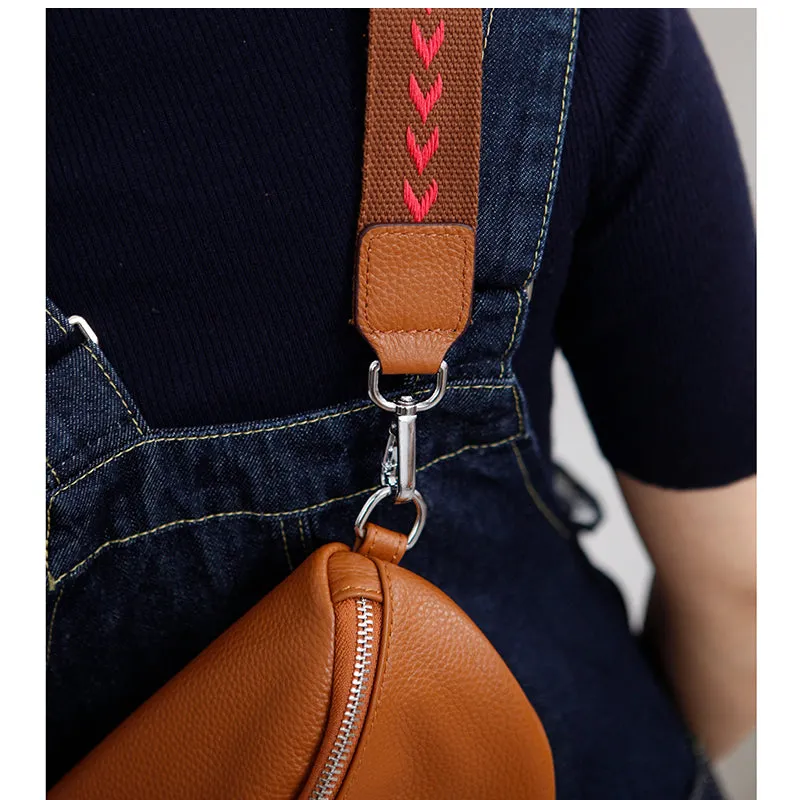 Chic Women's Crossbody Chest Bag Leather Sling Pack For Women