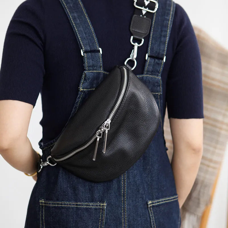 Chic Women's Crossbody Chest Bag Leather Sling Pack For Women
