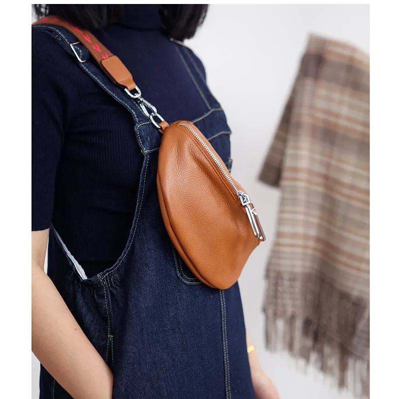 Chic Women's Crossbody Chest Bag Leather Sling Pack For Women