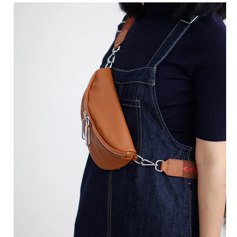 Chic Women's Crossbody Chest Bag Leather Sling Pack For Women