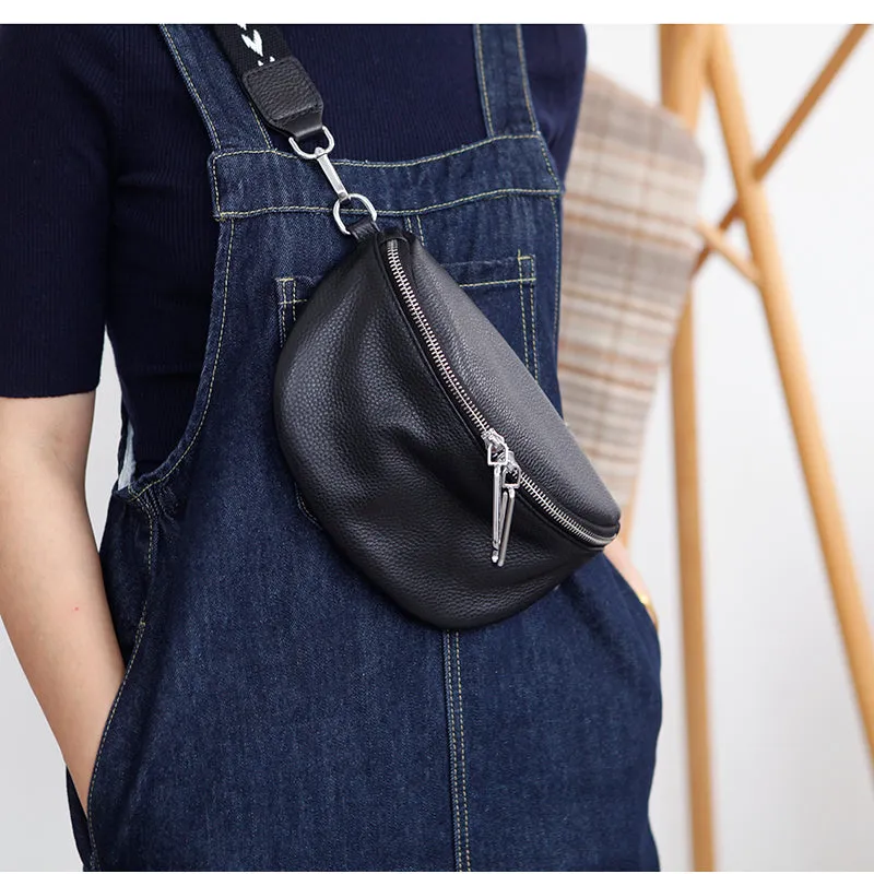 Chic Women's Crossbody Chest Bag Leather Sling Pack For Women