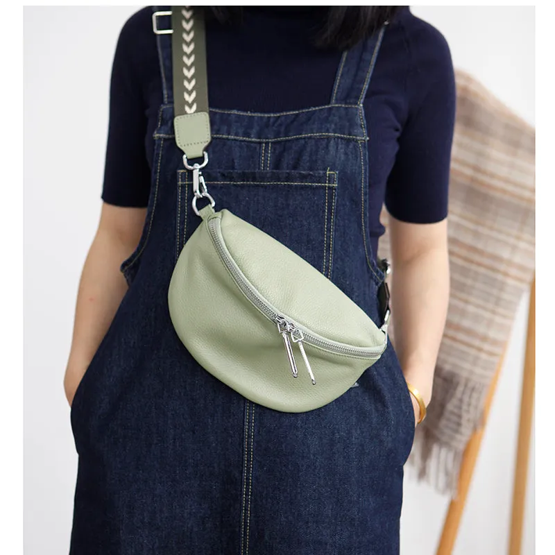 Chic Women's Crossbody Chest Bag Leather Sling Pack For Women