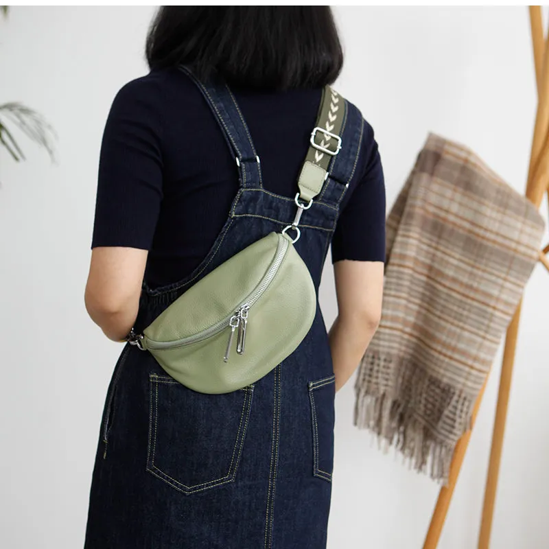 Chic Women's Crossbody Chest Bag Leather Sling Pack For Women