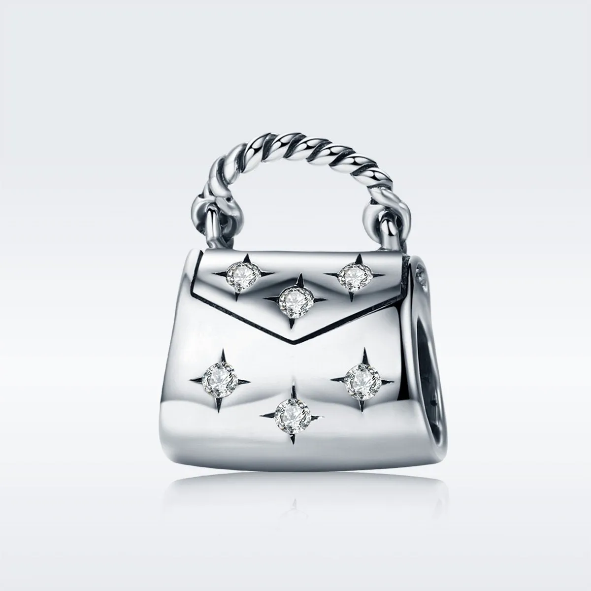 Clear CZ Women Handbag Bead Charm