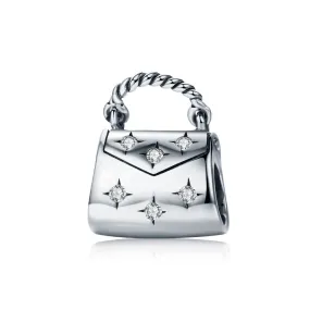 Clear CZ Women Handbag Bead Charm
