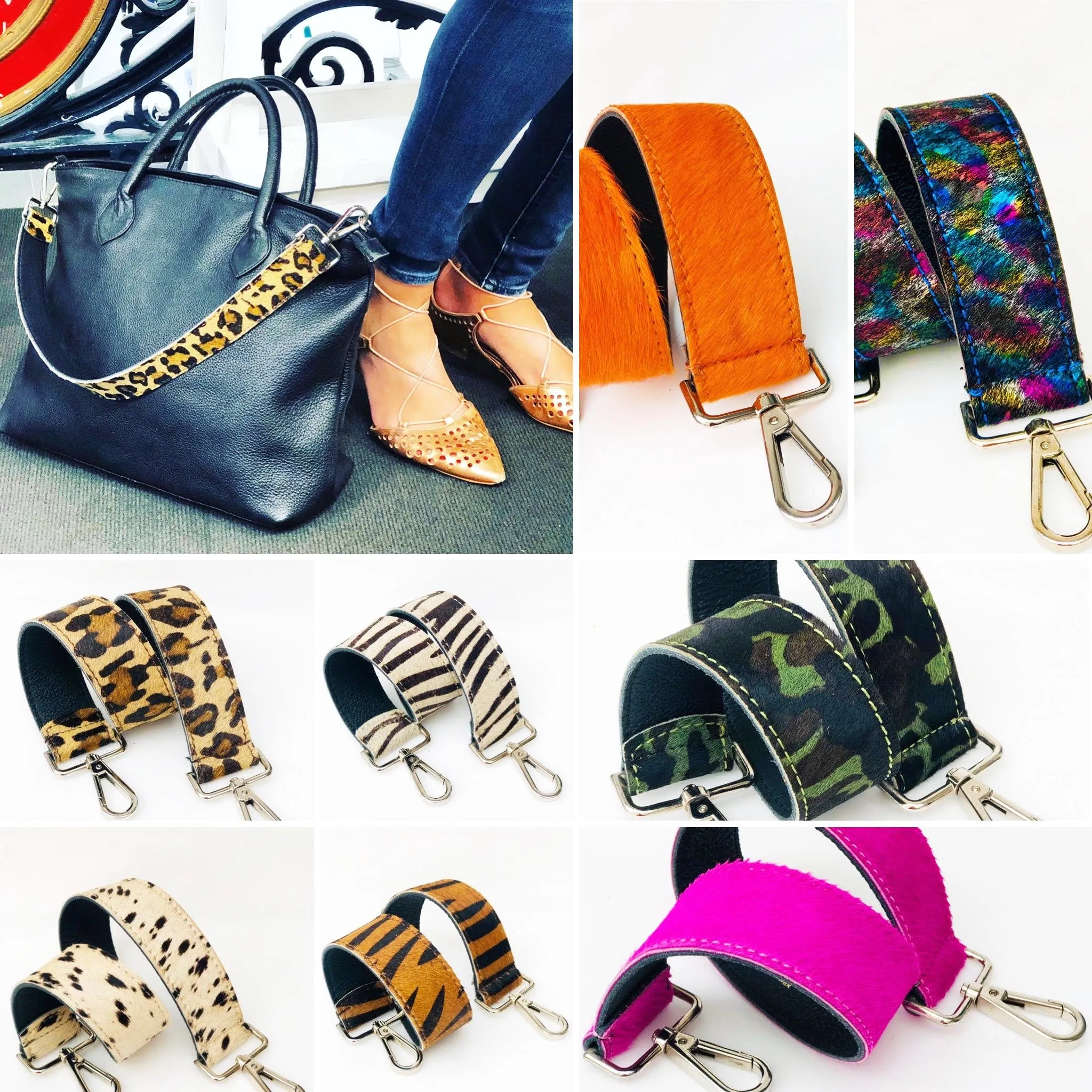 Cow Print Hobo Shoulder Strap Pony Skin Replacement RS400