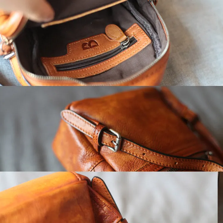Cute Womens Brown Mini Leather Backpack Bag Purse Nice Backpacks for Women