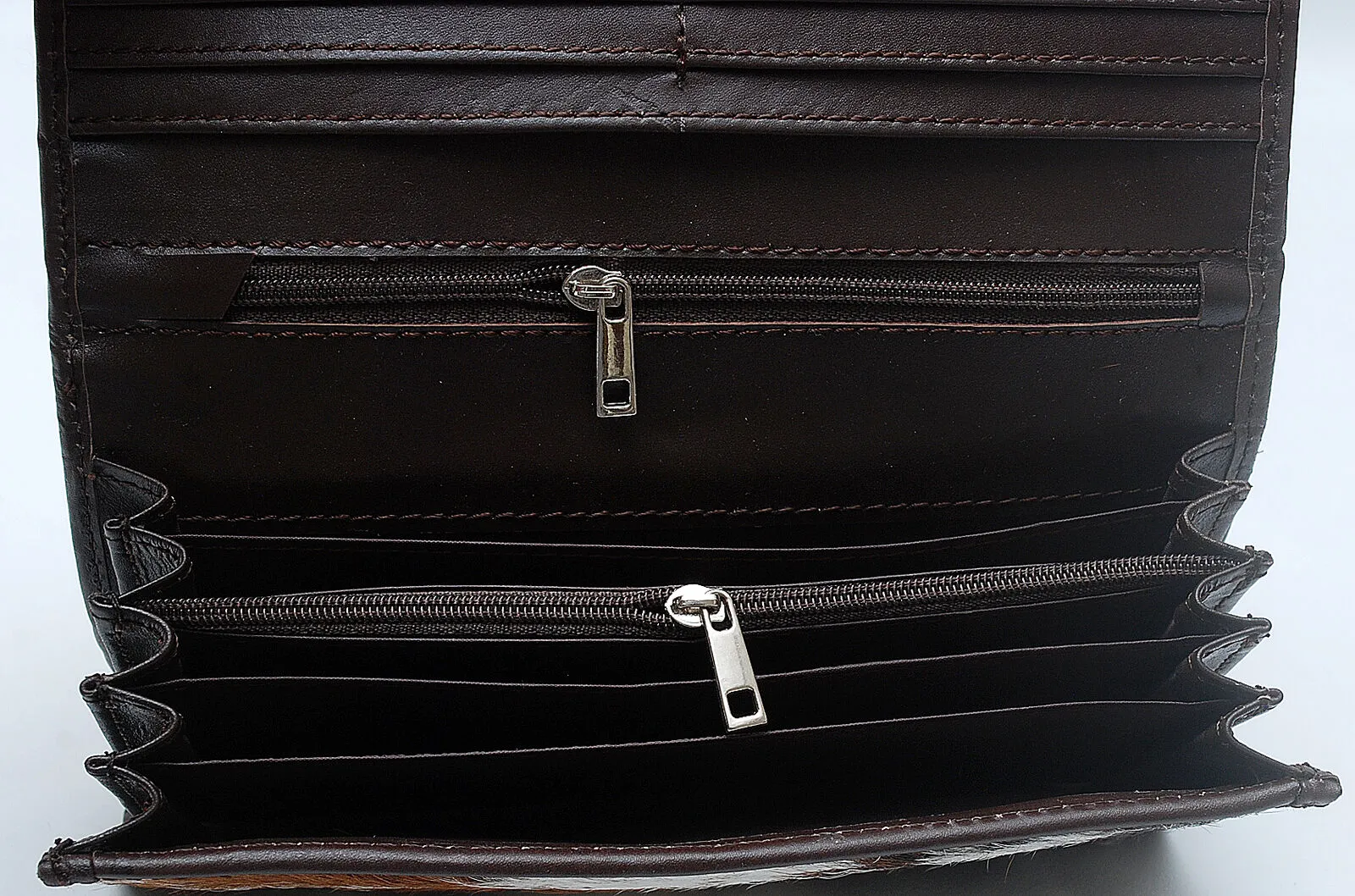 dark brown mini cowhide purse