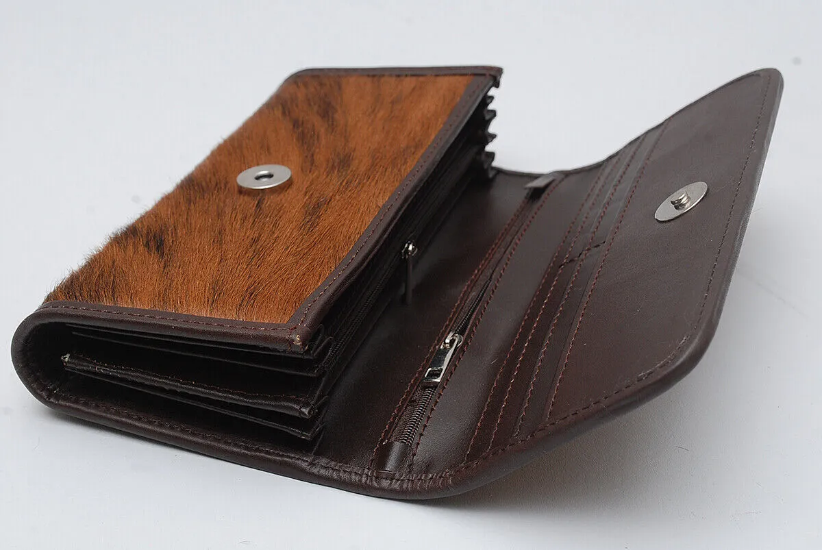 dark brown mini cowhide purse