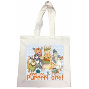 Emma Ball Knit One Purrrrrl One Canvas Bag