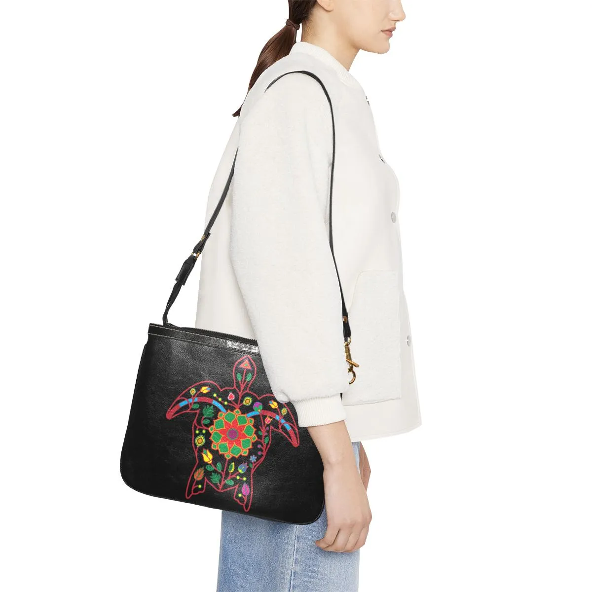 Floral Turtle Small Shoulder Bag