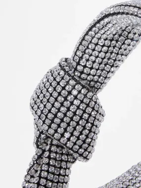 French Connection Diamonte Knot Bag-Silver-SBXAB