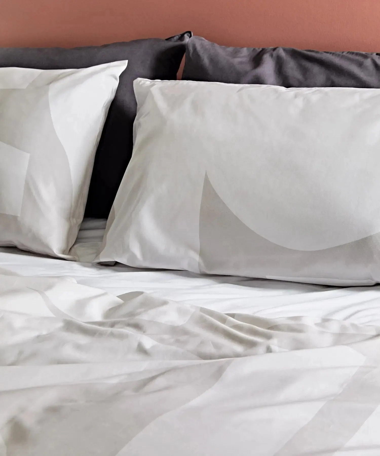 Grey Printed Tencel Cotton Pillowcase