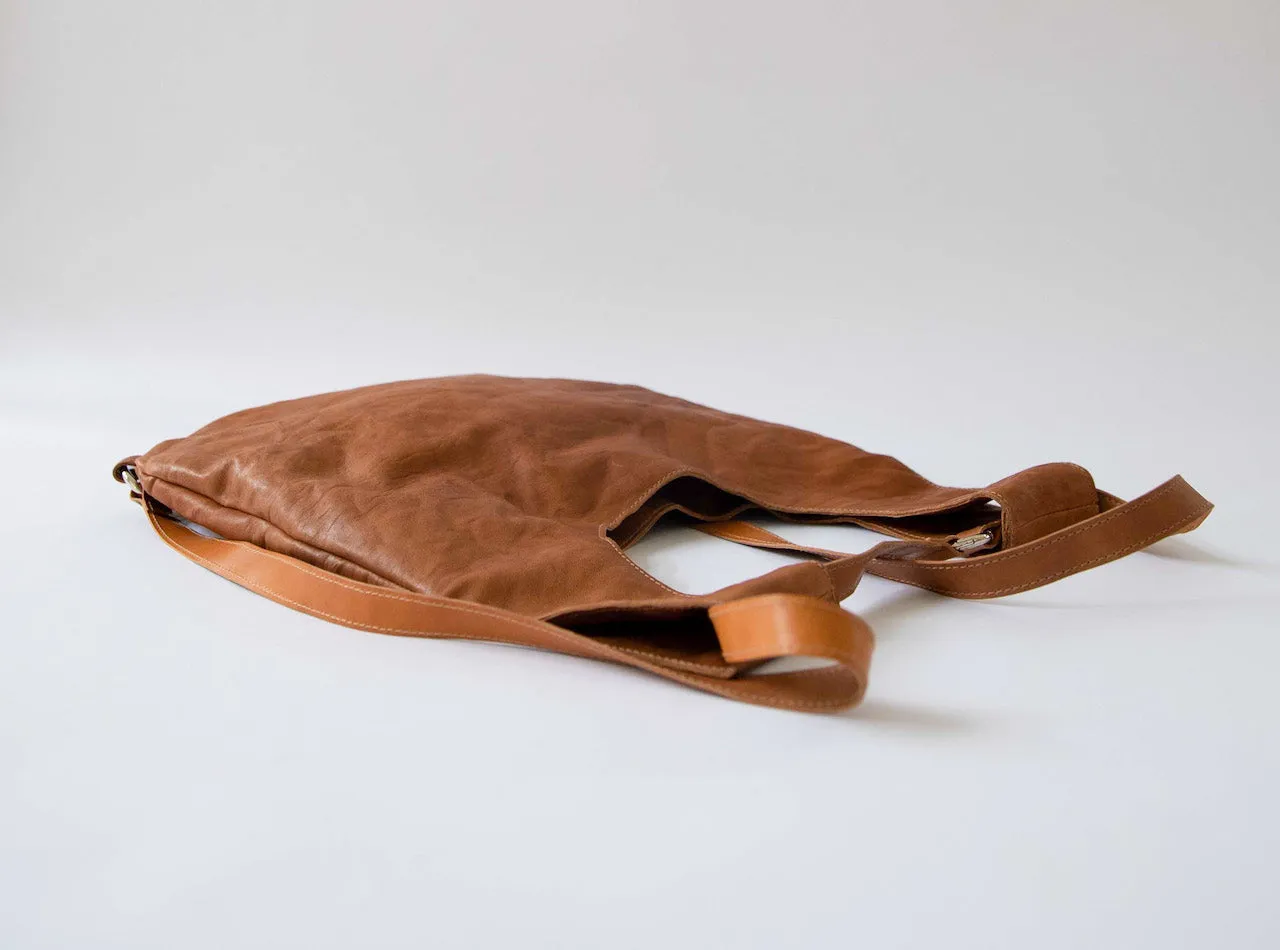 Harpers Italian Leather Zaino Large Back Pack in Cognac