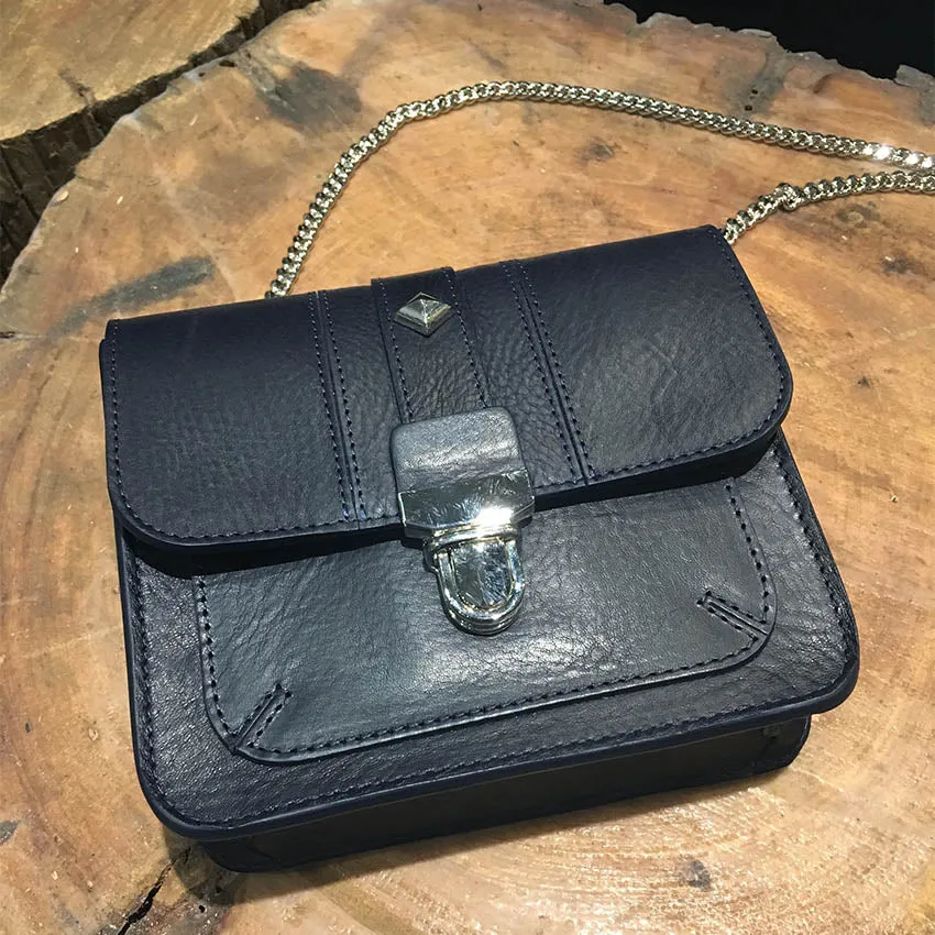 Herbert/Dark Blue mini shoulder bag