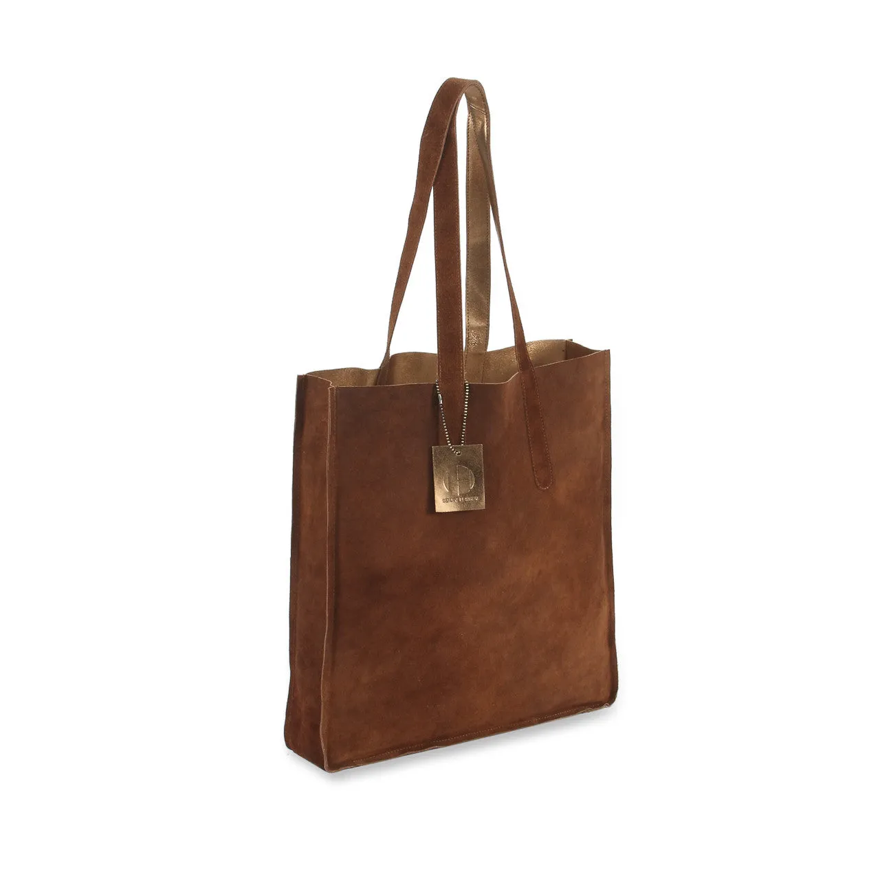 Hydestyle Metallic Sofia reversible leather tote bag #LB32 copper