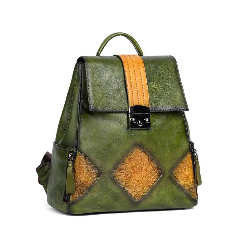 Ladies Leather Rucksack Boho Backpack Purse For Women