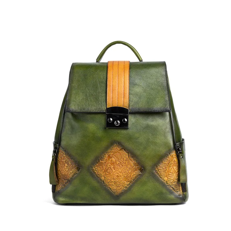 Ladies Leather Rucksack Boho Backpack Purse For Women
