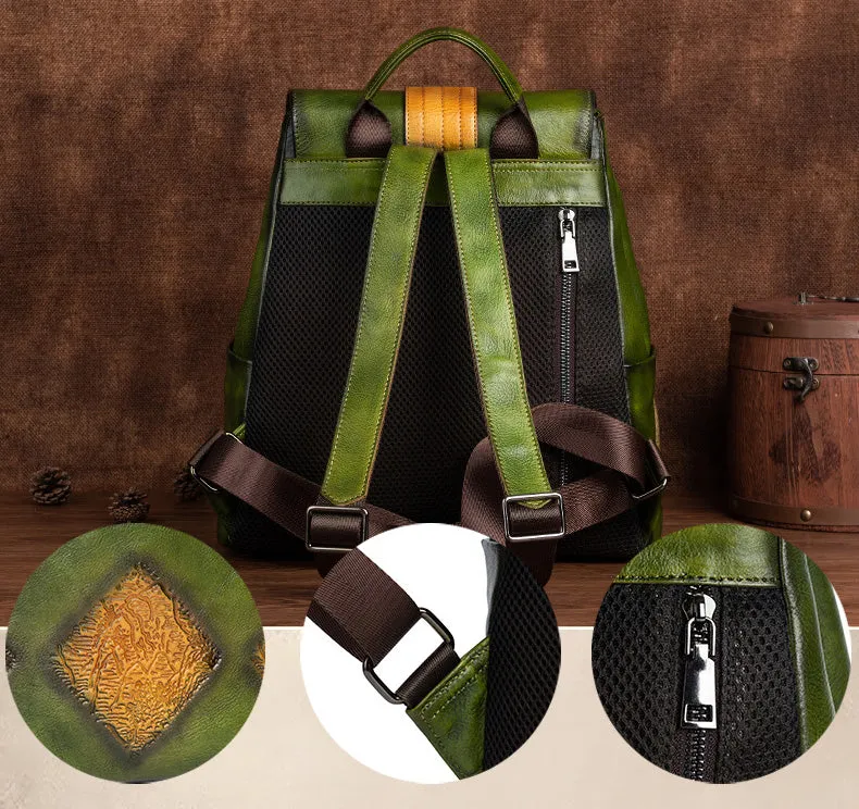 Ladies Leather Rucksack Boho Backpack Purse For Women