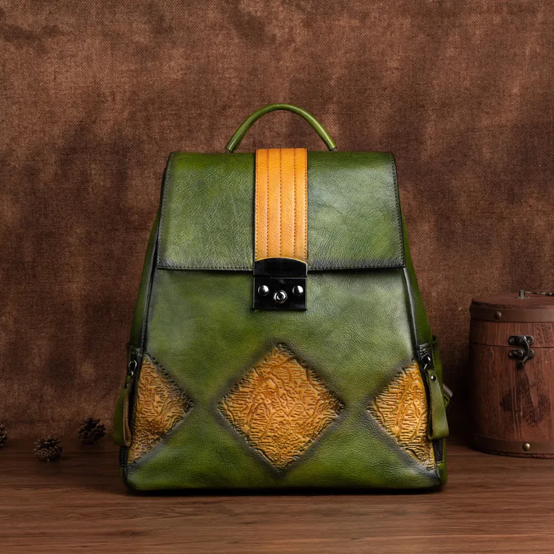 Ladies Leather Rucksack Boho Backpack Purse For Women