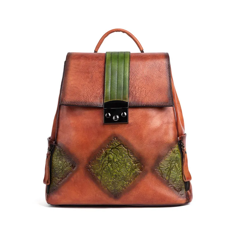 Ladies Leather Rucksack Boho Backpack Purse For Women