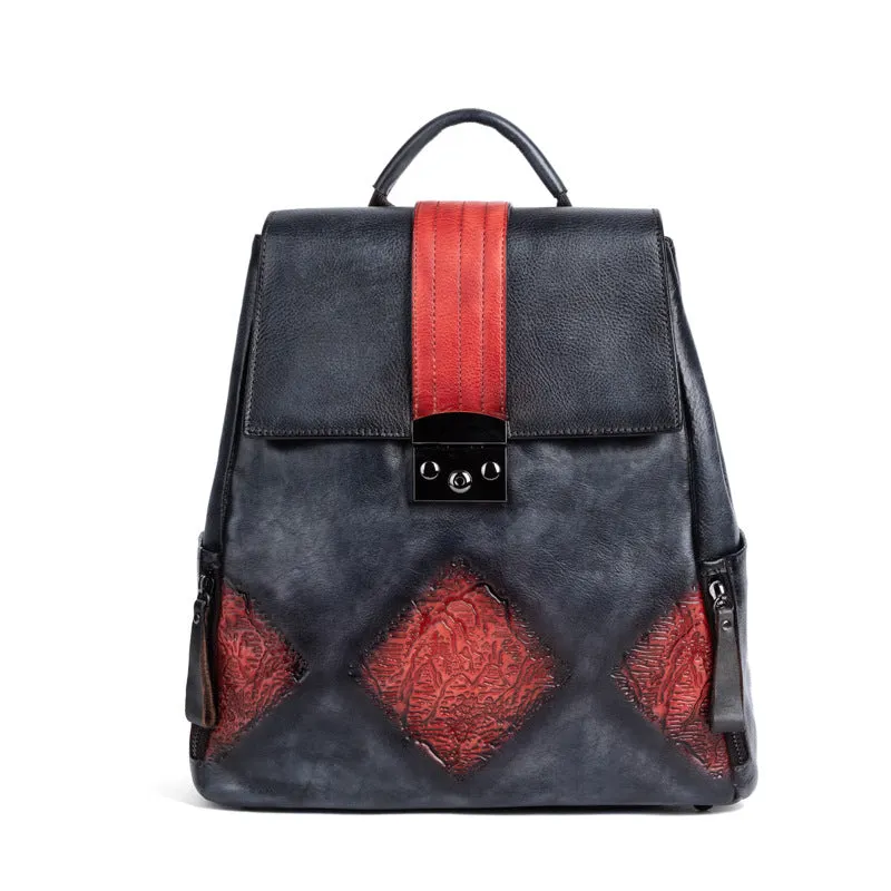 Ladies Leather Rucksack Boho Backpack Purse For Women