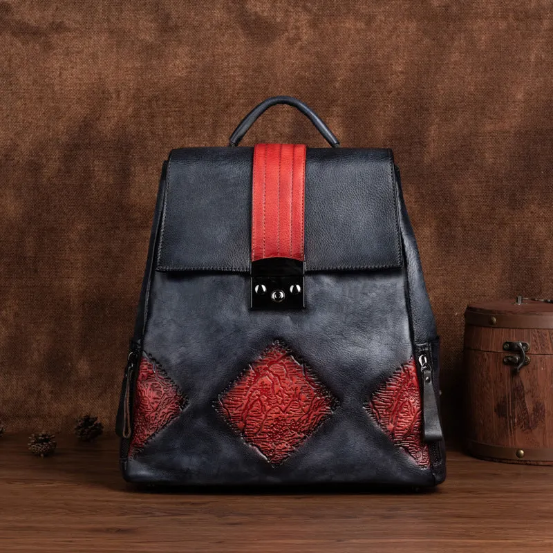 Ladies Leather Rucksack Boho Backpack Purse For Women