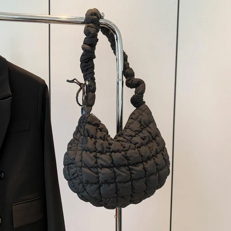 Ladies Puffer Cloud Bag Shoulder Bag Plaid SKAB009