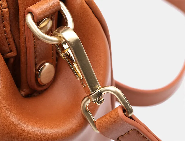 Leather Female Doctors Bag Purse Vintage Leather Crossbody Handbags for Women