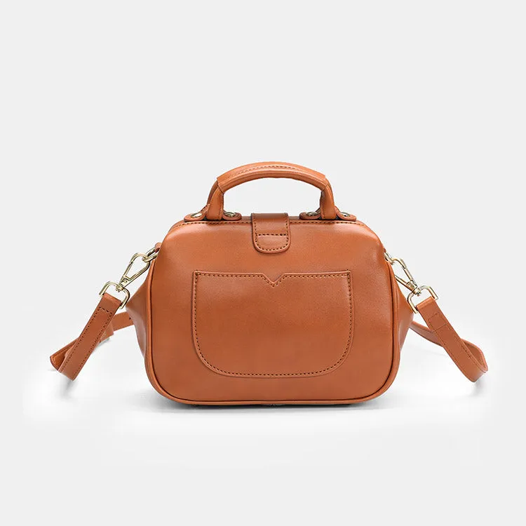Leather Female Doctors Bag Purse Vintage Leather Crossbody Handbags for Women