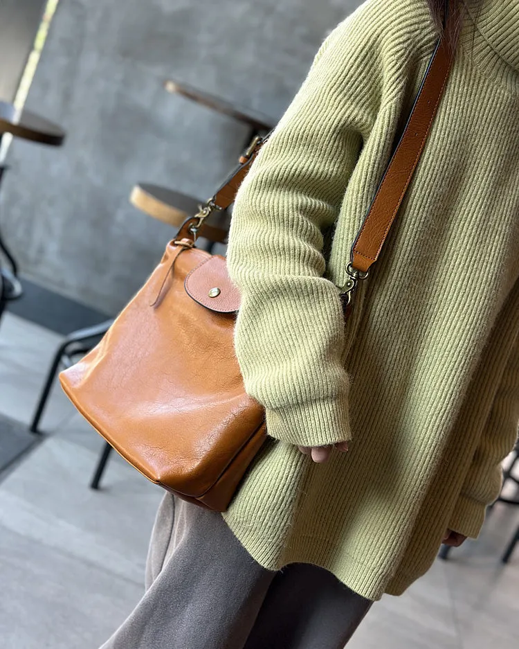 Medium Womens Leather Over The Shoulder Bag Genuine Leather Crossbody Purse