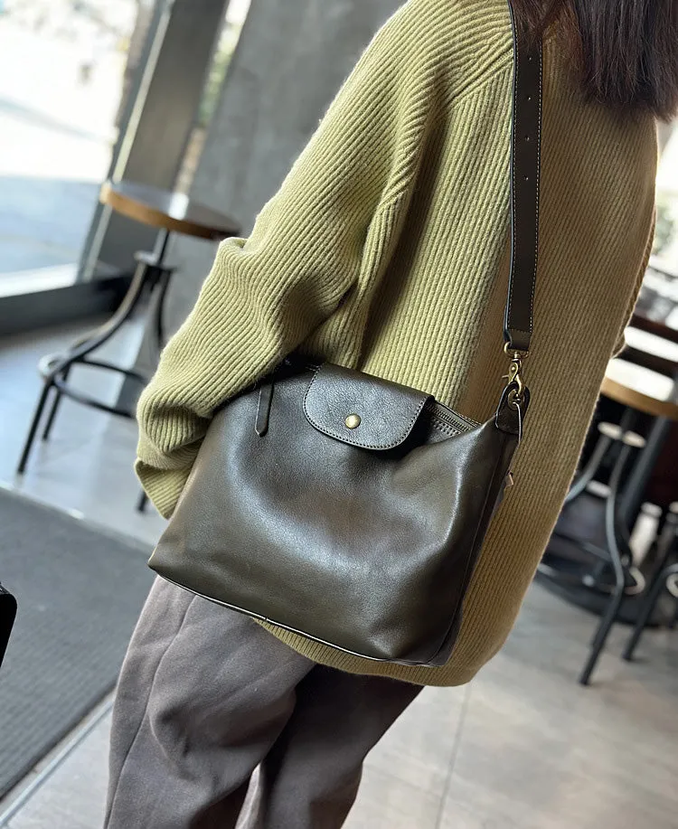 Medium Womens Leather Over The Shoulder Bag Genuine Leather Crossbody Purse