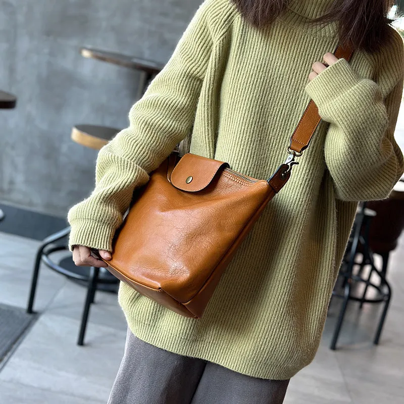 Medium Womens Leather Over The Shoulder Bag Genuine Leather Crossbody Purse