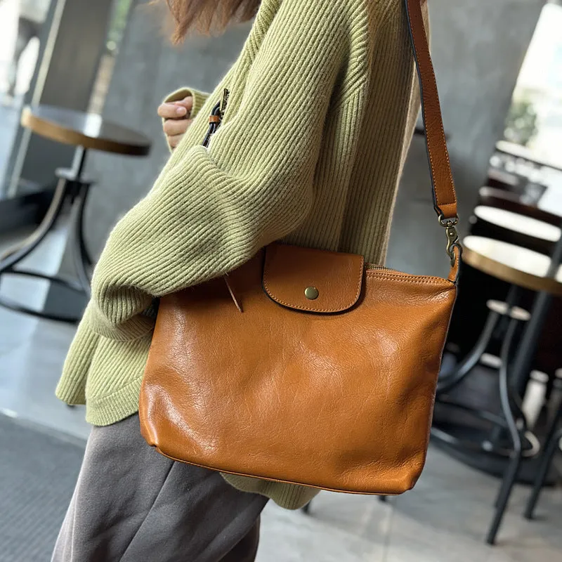 Medium Womens Leather Over The Shoulder Bag Genuine Leather Crossbody Purse
