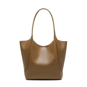 Minimalist Women Leather Tote Bag Single Shoulder Bag Commuter Handbag Classic Design Gift for Her