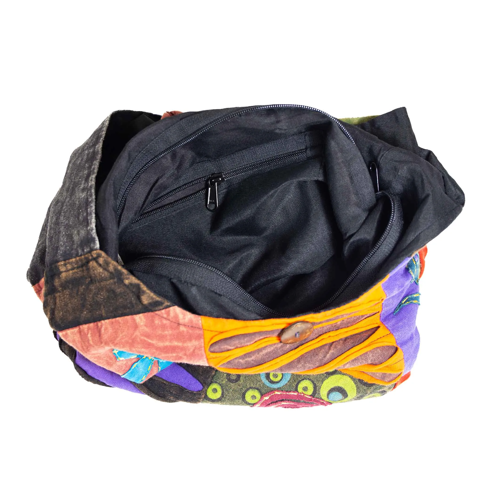 Om Peace and Flower Shoulder Bag