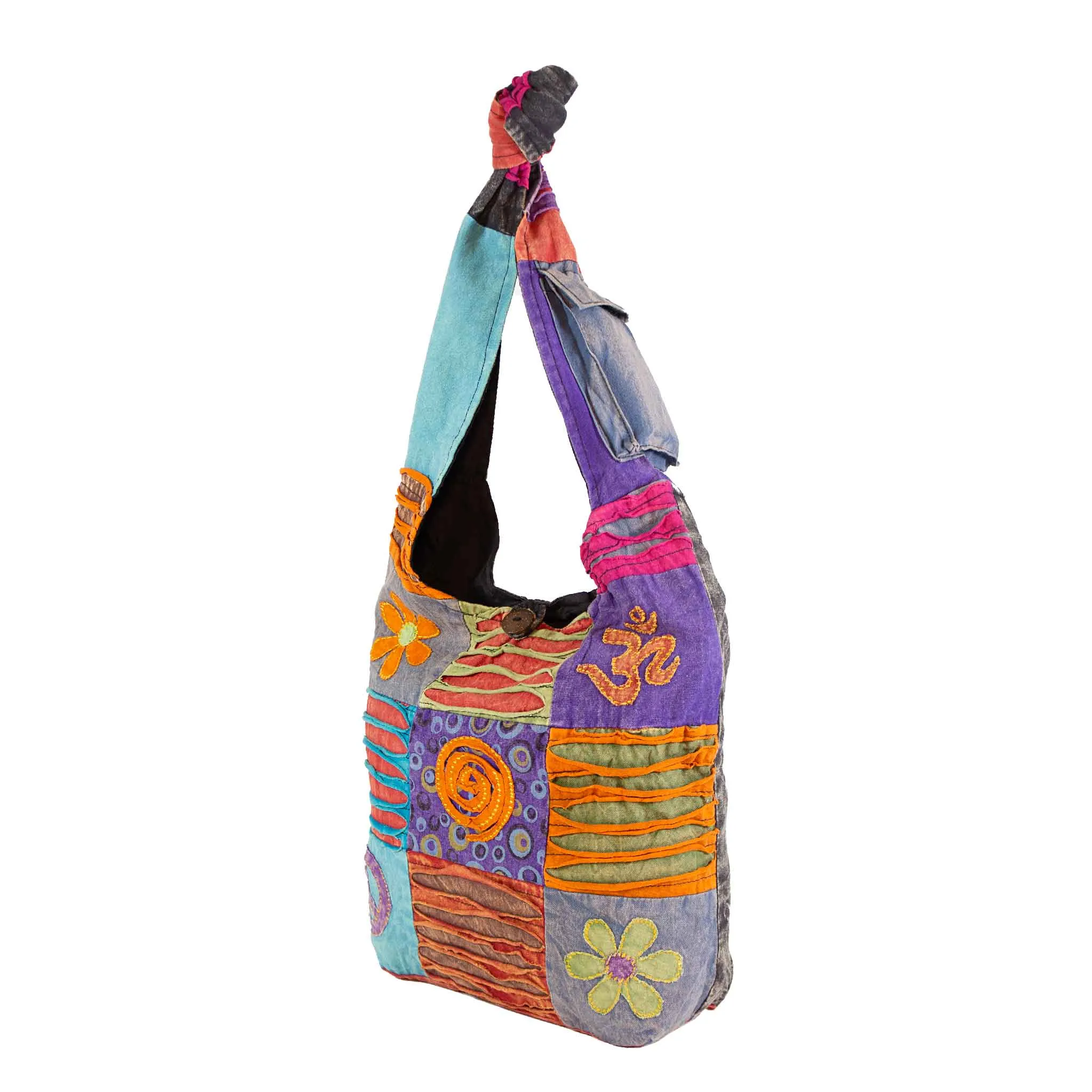 Om Peace and Flower Shoulder Bag